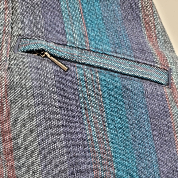 Etcetera Denim Blue Strip Retro Skirt Knee Length - Picture 15 of 15